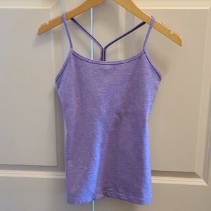 Lululemon power y tank heathered iris flower